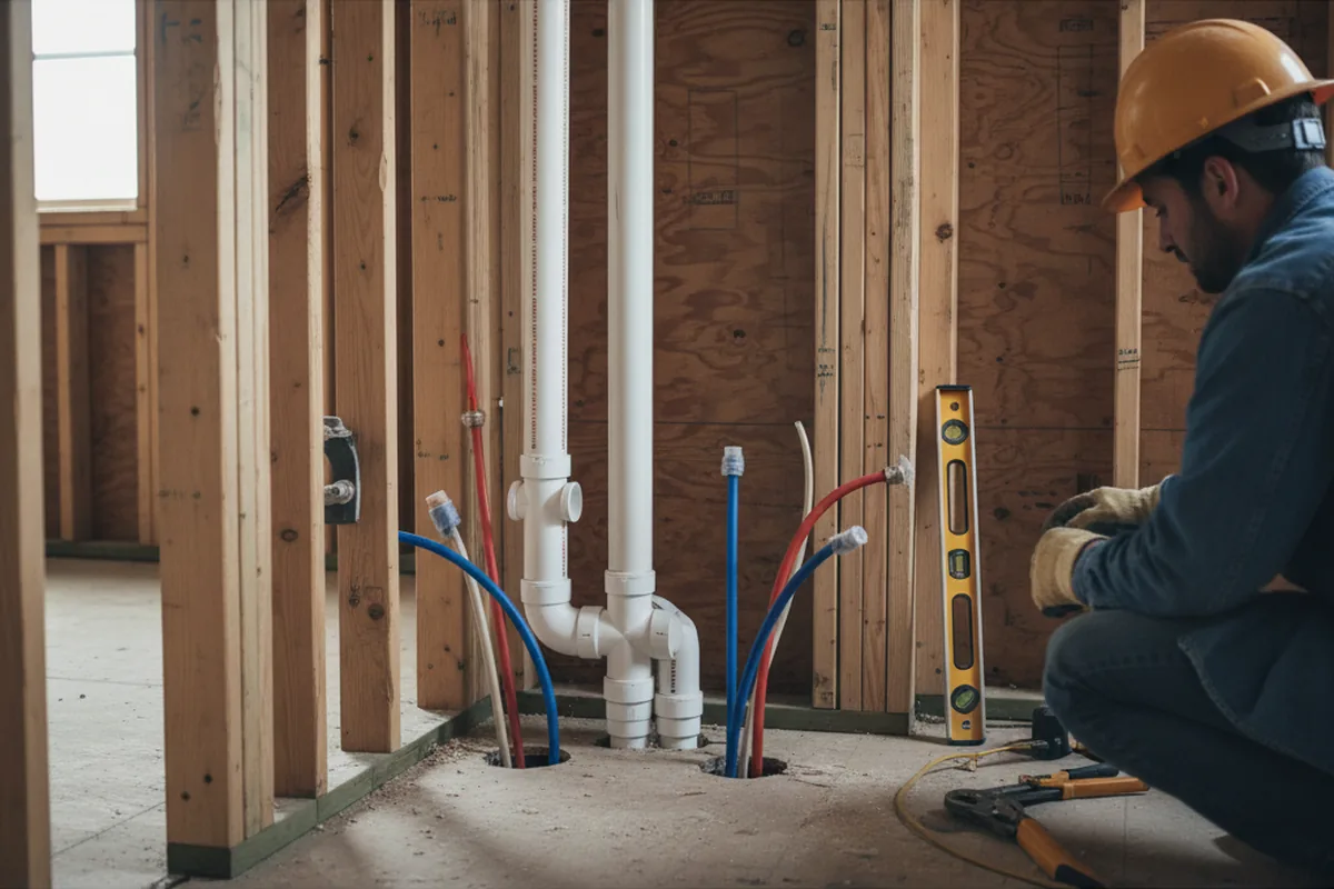 Drain and supply rough-in during Leak Detection in Olivehurst